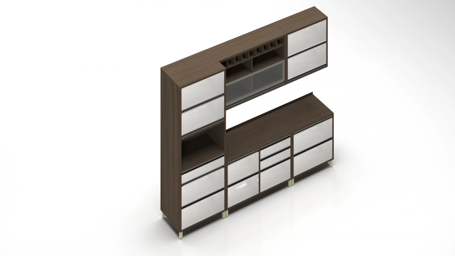 Kitchen cabinets 3D Model .c4d .max .obj .3ds .fbx .stl .blend