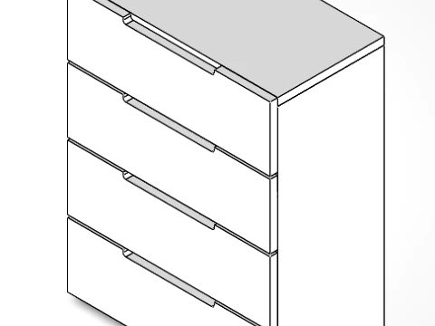 4-Drawer Chest 3D Model