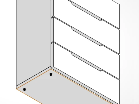 4-Drawer Chest 3D Model