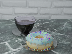 Donut and coffee 3D Model