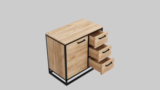 Chest of drawers combined Loft 3D 모델 .c4d .max .obj .3ds .fbx .stl .blend