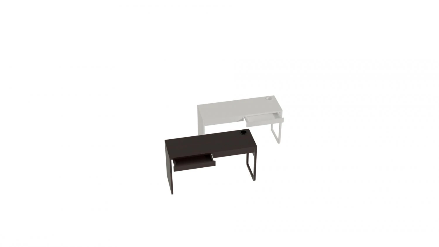MIKE desk 142x50 cm white 3D Model .c4d .max .obj .3ds .fbx .stl .blend 