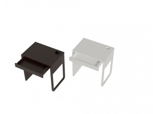 MIKE desk 73x50 cm white Model 3D