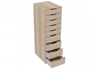 Alex Section with 9 drawers white 36x116 cm 3D Model