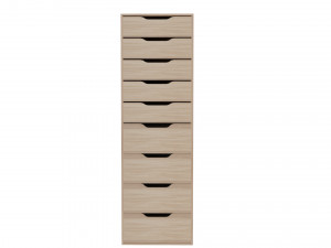 Alex Section with 9 drawers white 36x116 cm 3D Model