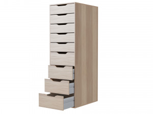 Alex Section with 9 drawers white 36x116 cm 3D Model