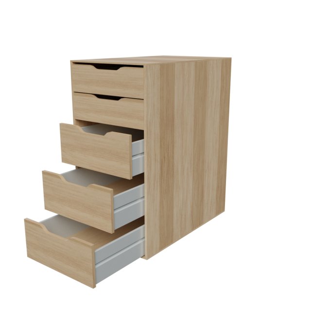 ALEX Cabinet with drawers white stain oak 36x70 cm 3D Model .c4d .max .obj .3ds .fbx .stl .blend 