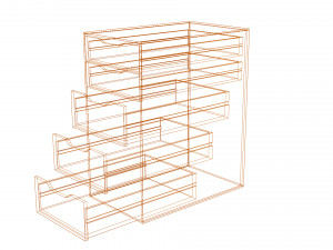 ALEX Cabinet with drawers white stain oak 36x70 cm 3D Model
