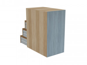 ALEX Cabinet with drawers white stain oak 36x70 cm 3D Model