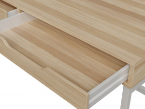 Desk 132x58 cm white stain oak 3Dモデル