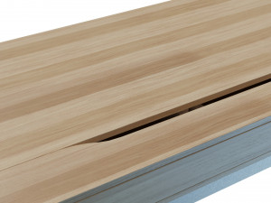 Desk 132x58 cm white stain oak 3Dモデル