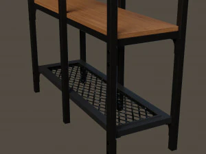 Shelving unit 100x136 cm black 3D Model