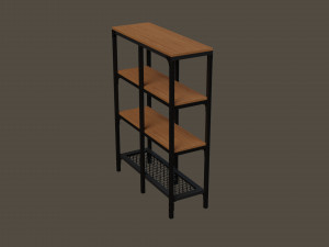 Shelving unit 100x136 cm black 3D 模型