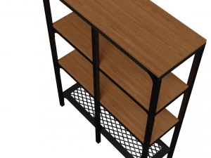 Shelving unit 100x136 cm black 3D Model