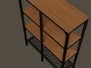 Shelving unit 100x136 cm black 3D 模型