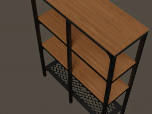 Shelving unit 100x136 cm black 3D Model