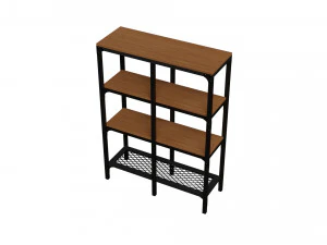 Shelving unit 100x136 cm black 3D Model