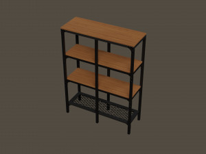Shelving unit 100x136 cm black 3D 模型