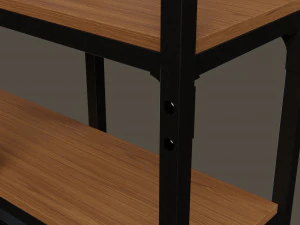 Shelving unit 100x136 cm black 3D Model