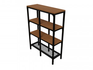 Shelving unit 100x136 cm black 3D 模型