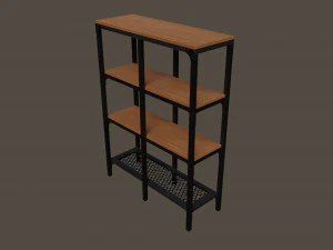 Shelving unit 100x136 cm black 3D Model