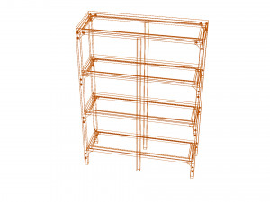 Shelving unit 100x136 cm black 3D 模型
