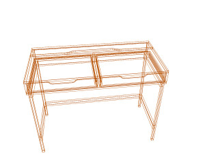 ALEX desk 100x48 cm white 3D-Modell