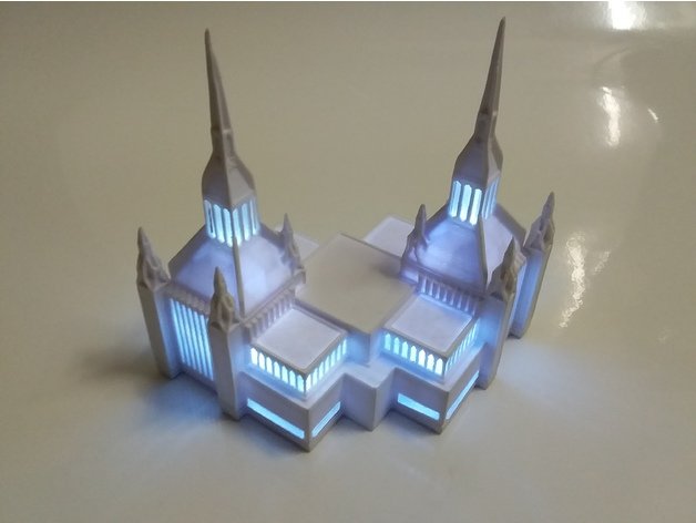 San Diego Temple 3D 프린트 모델 .c4d .max .obj .3ds .fbx .stl .blend 