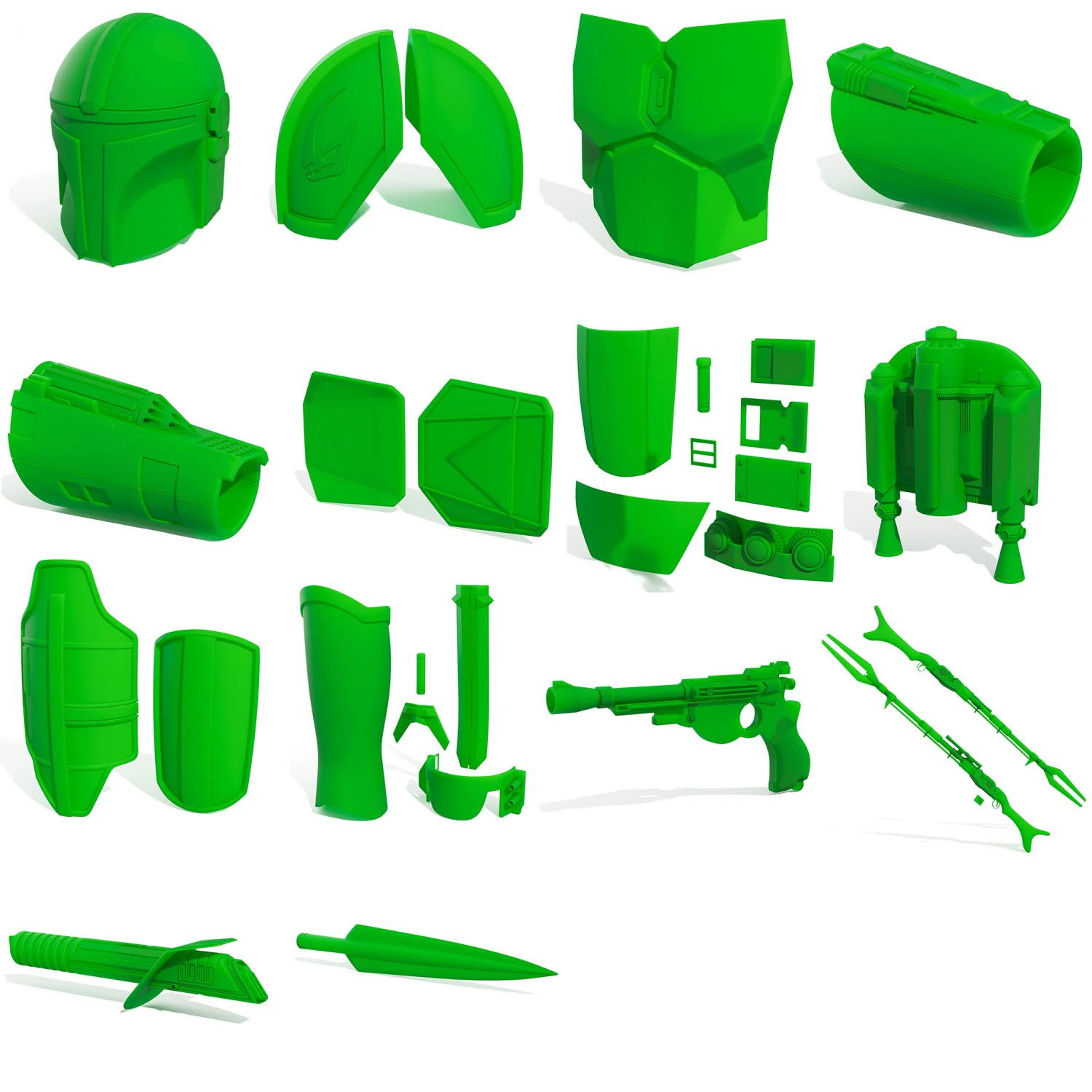 Mandalorian Cosplay KIT 3D Print Model .c4d .max .obj .3ds .fbx .stl .blend 
