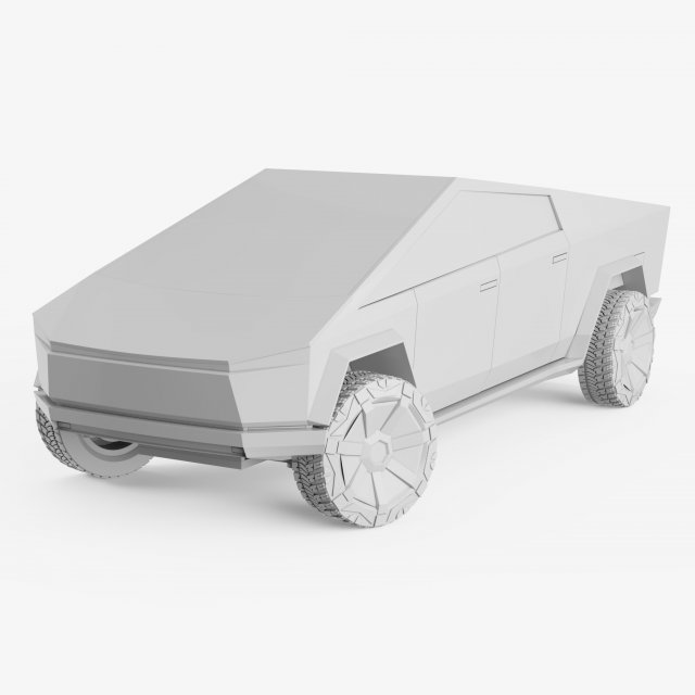 Tesla Cybertruck 3Dプリントモデル .c4d .max .obj .3ds .fbx .stl .blend 