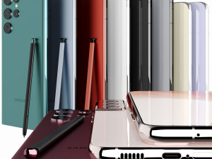 Samsung Galaxy S22 Plus and S22 Ultra All Color Model 3D
