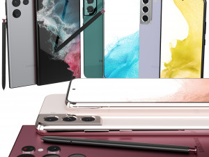 Samsung Galaxy S22 Plus and S22 Ultra All Color Model 3D