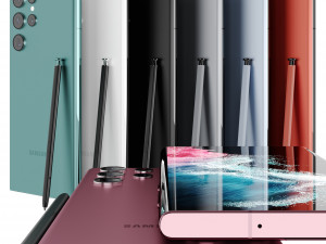 Samsung Galaxy S22 Plus and S22 Ultra All Color Model 3D