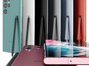 Samsung Galaxy S22 Plus and S22 Ultra All Color 3D Model