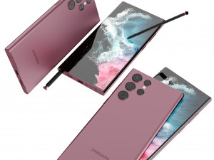 Samsung Galaxy S22 Plus and S22 Ultra All Color Model 3D