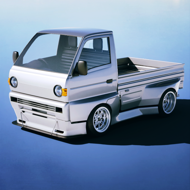 Suzuki Carry Kei Truck 1993 3D Model .c4d .max .obj .3ds .fbx .lwo .lw .lws