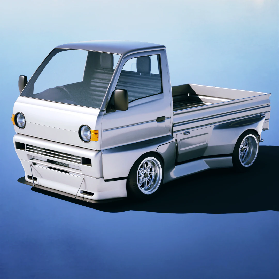 Suzuki Carry Kei Truck 1993 3D Model .c4d .max .obj .3ds .fbx .stl .blend 