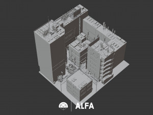 Japanese Styled Block Of building 3D Модель
