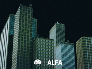 American Styled Block Of Buildings 3D Model