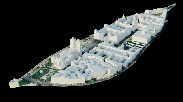 Ile De La Cite - Paris - France Modèle 3D .c4d .max .obj .3ds .fbx .stl .blend 