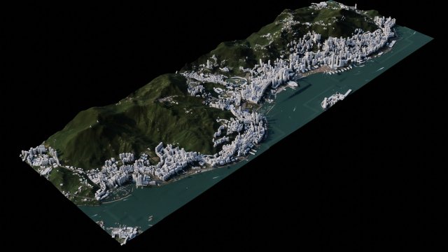 Hong Kong - China Modelo 3D .c4d .max .obj .3ds .fbx .stl .blend 