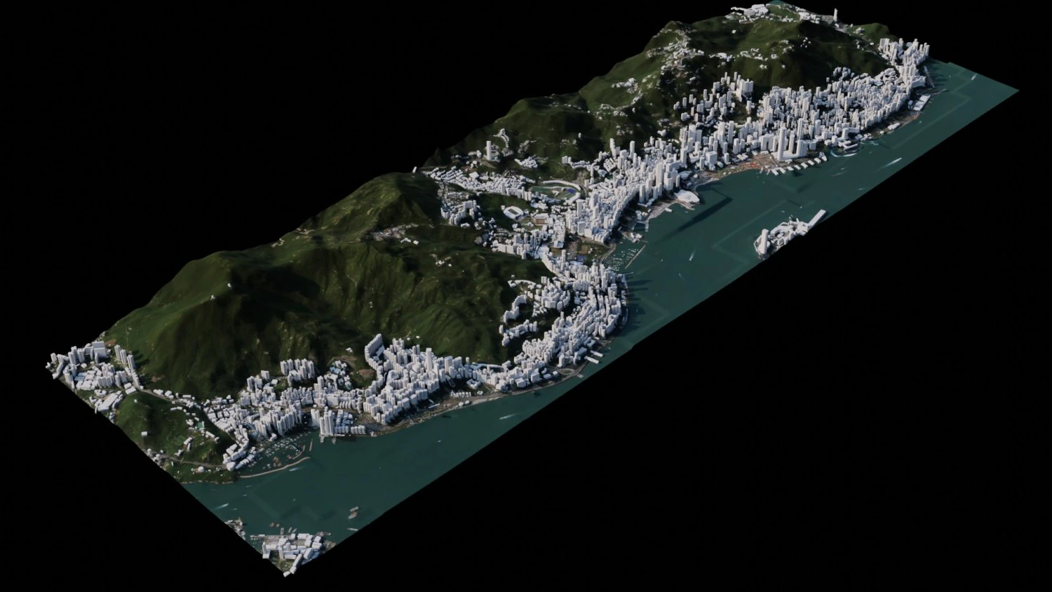 Hong Kong - China 3D Model .c4d .max .obj .3ds .fbx .stl .blend 
