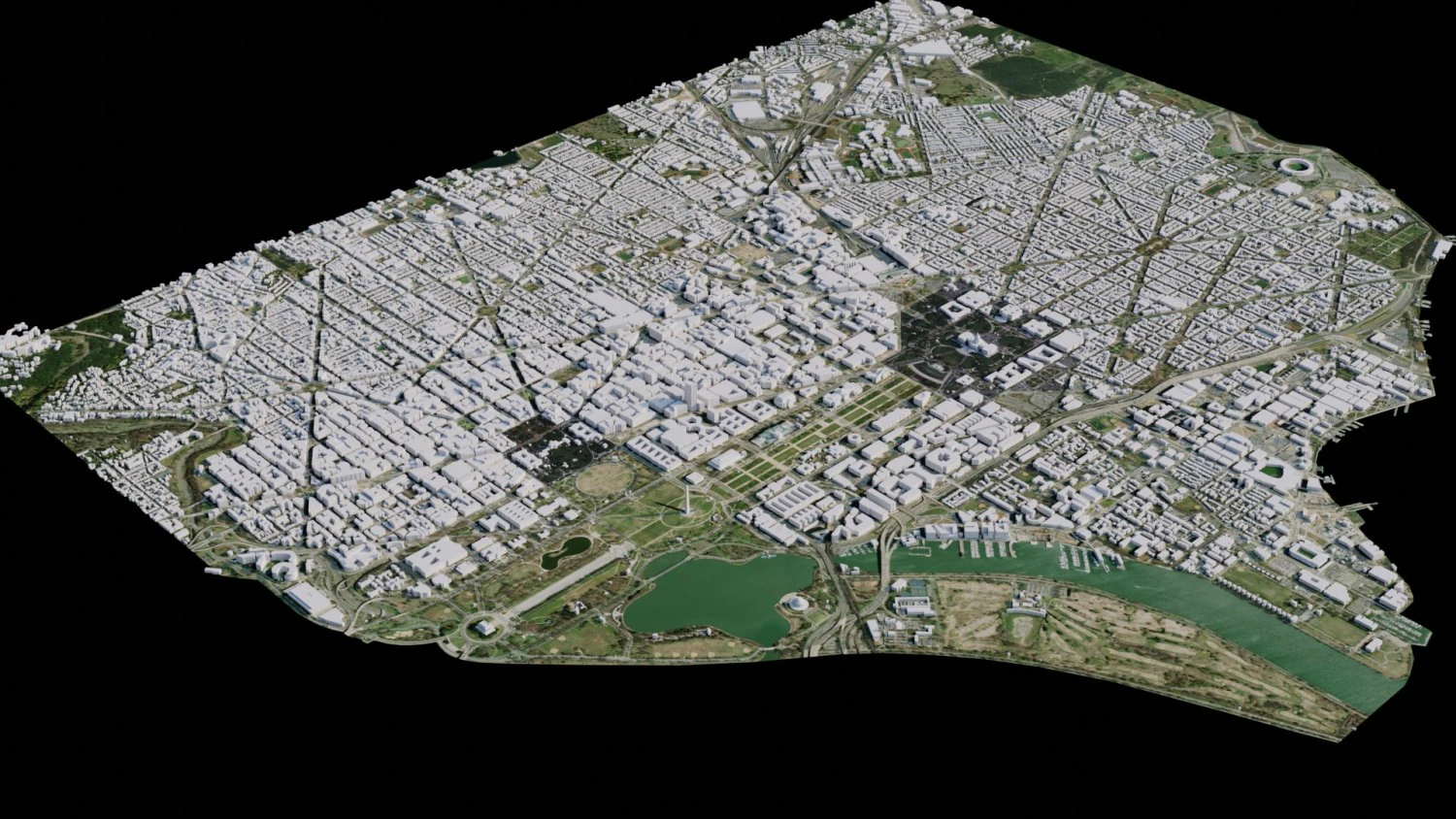 Washington DC - USA 3D Model .c4d .max .obj .3ds .fbx .stl .blend 
