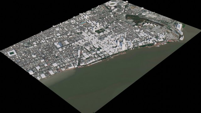 Guayaquil - Ecuador 3D Модель .c4d .max .obj .3ds .fbx .stl .blend 