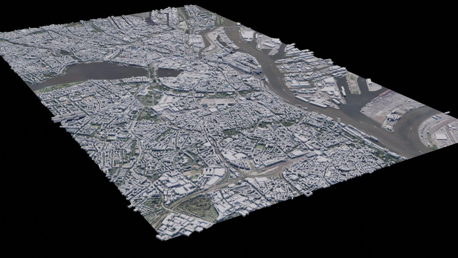 Hamburg - Germany 3D Model .c4d .max .obj .3ds .fbx .stl .blend 