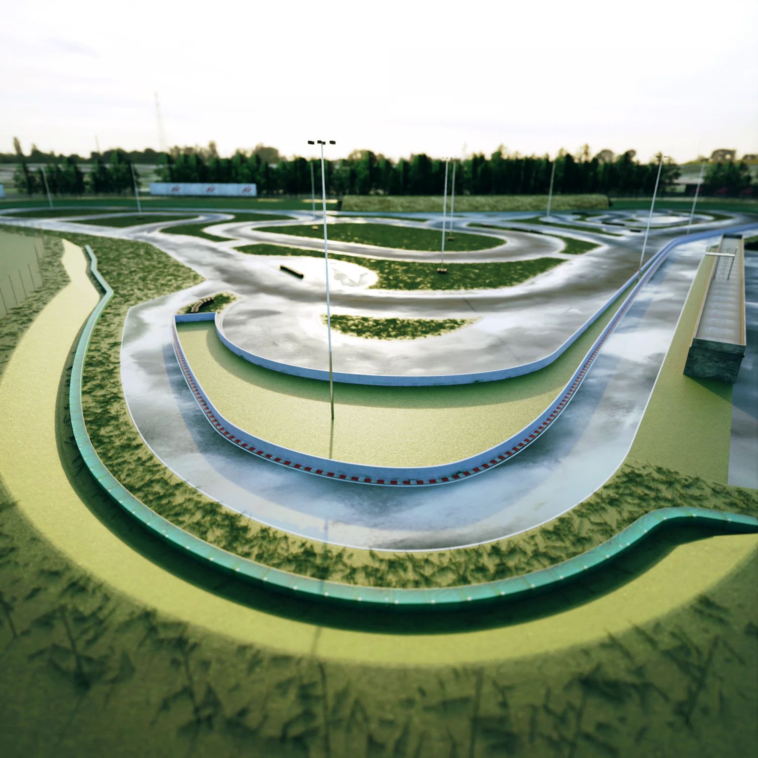 Race Track For Drifting 3D Model .c4d .max .obj .3ds .fbx .stl .blend