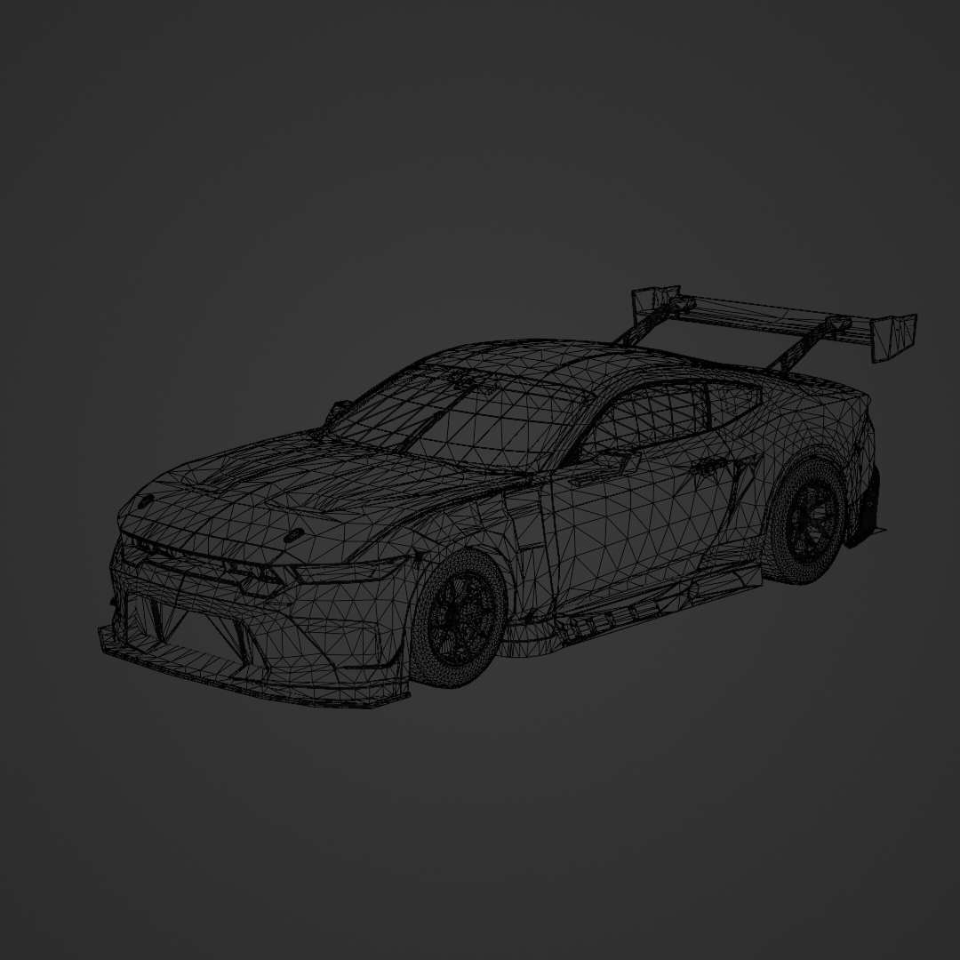 Mustang low poly 3D Model in Racing 3DExport