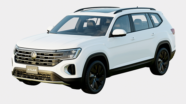 Volkswagen Atlas 2024 Base Model Modelo 3D .c4d .max .obj .3ds .fbx .stl .blend 