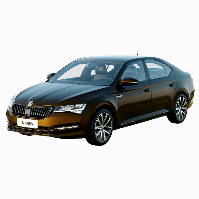 Skoda Superb 2021 Sportline Plus Spec 3D 模型 .c4d .max .obj .3ds .fbx .stl .blend 