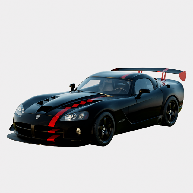 Dodge Viper SRT10 ACR 2008 Modelo 3D .c4d .max .obj .3ds .fbx .stl .blend 